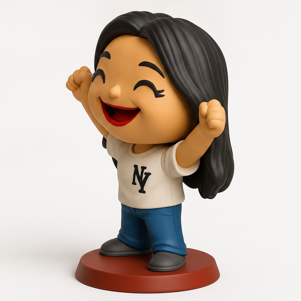 face anatomy 3d model-create 3d face model from photo_Excited NY Fan Figurine - Celebrate Your Spirit!
