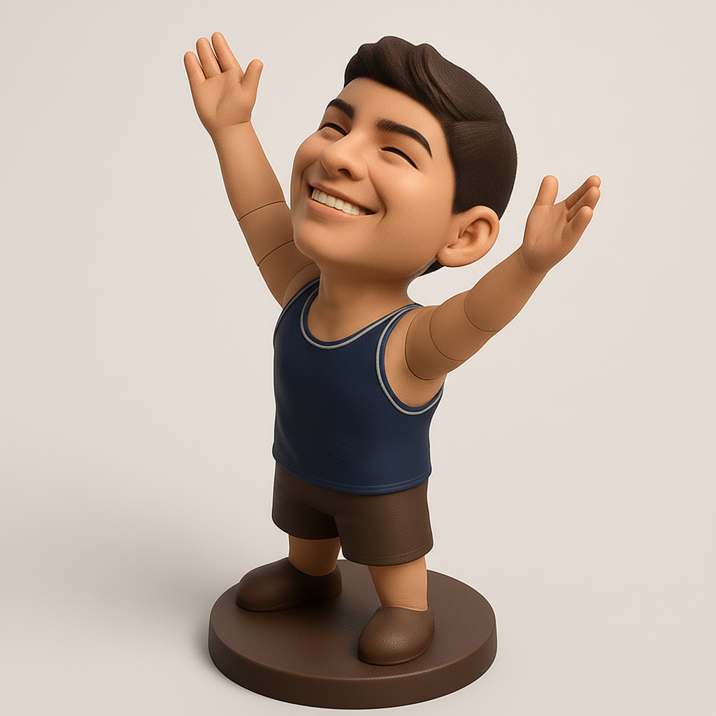 face anatomy 3d model-create 3d face model from photo_Joyful Victory Figurine - Celebrate Success!