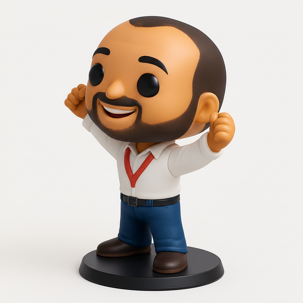 face to 3d model ai-3D portrait printing from photo_Uplifting Funko-Style Success Figure