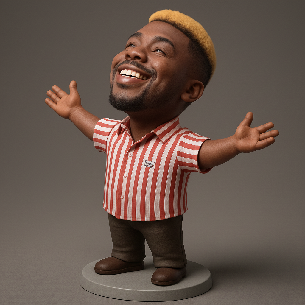 face anatomy 3d model-create 3d face model from photo_Joyful Expressive Man Figurine - Positive Vibes Decor