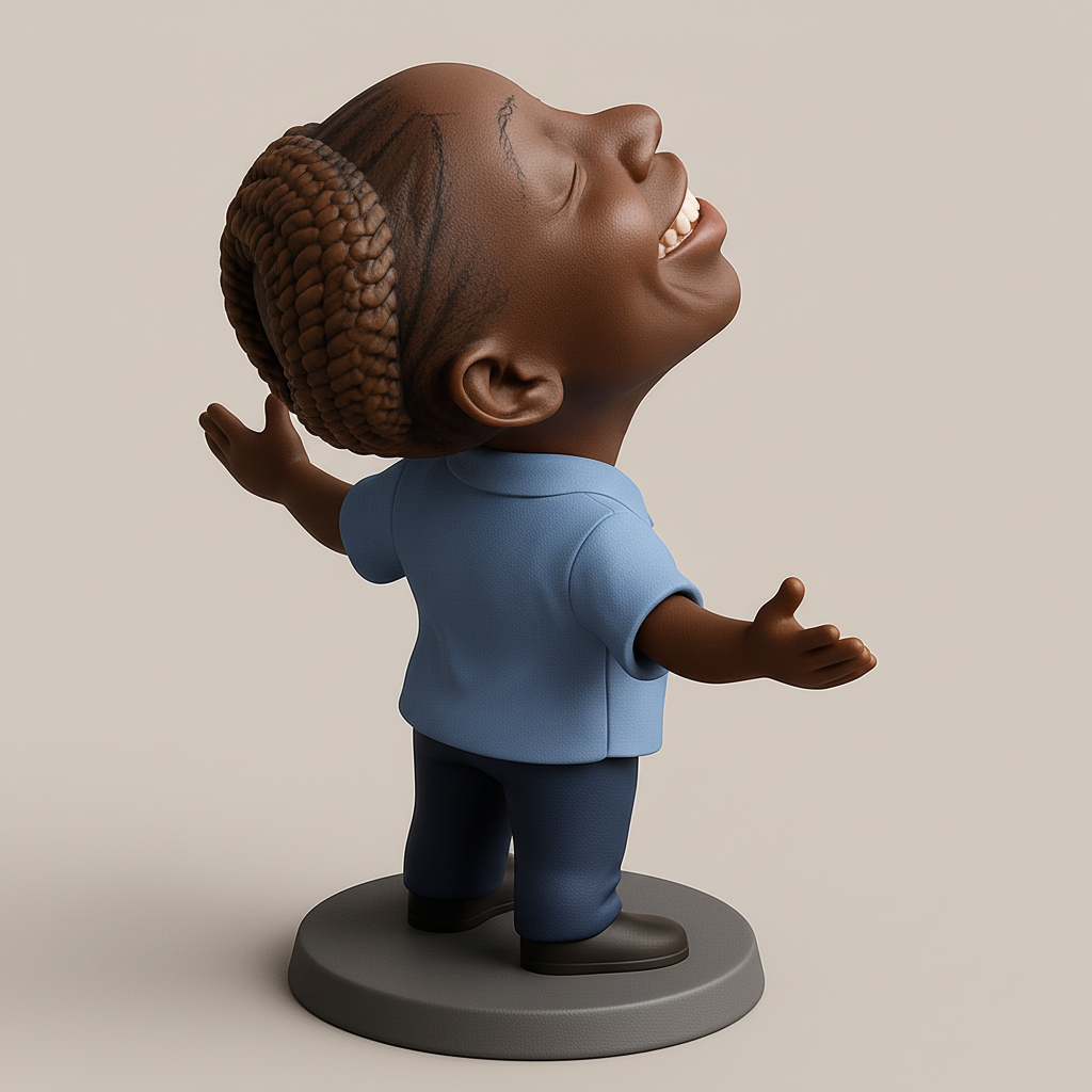 silhouette 3d printer maker-3d portrait printing_Joyful Spirit Figurine: Radiate Positivity!
