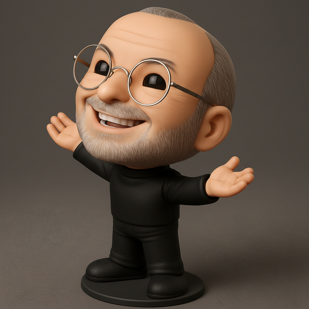 face to 3d model ai-3D portrait printing from photo_Smiling Visionary Desk Pal