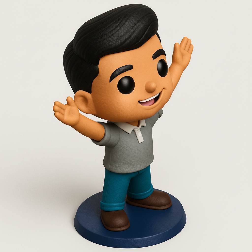 face to 3d model ai-3D portrait printing from photo_Joyful Welcoming Chibi Boy Figurine - Fun Desk doc