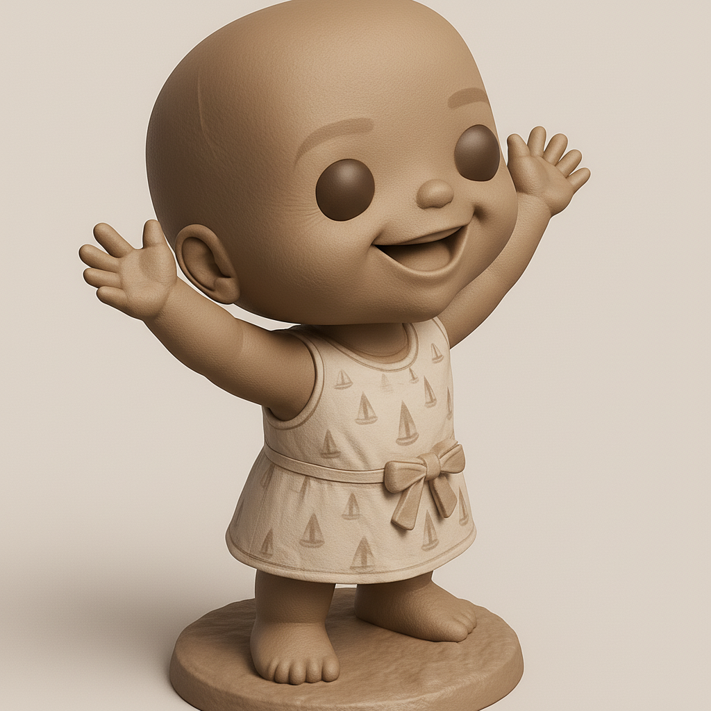 face to 3d model ai-3D portrait printing from photo_Happy Baby Figure: Delightful Display & Play!