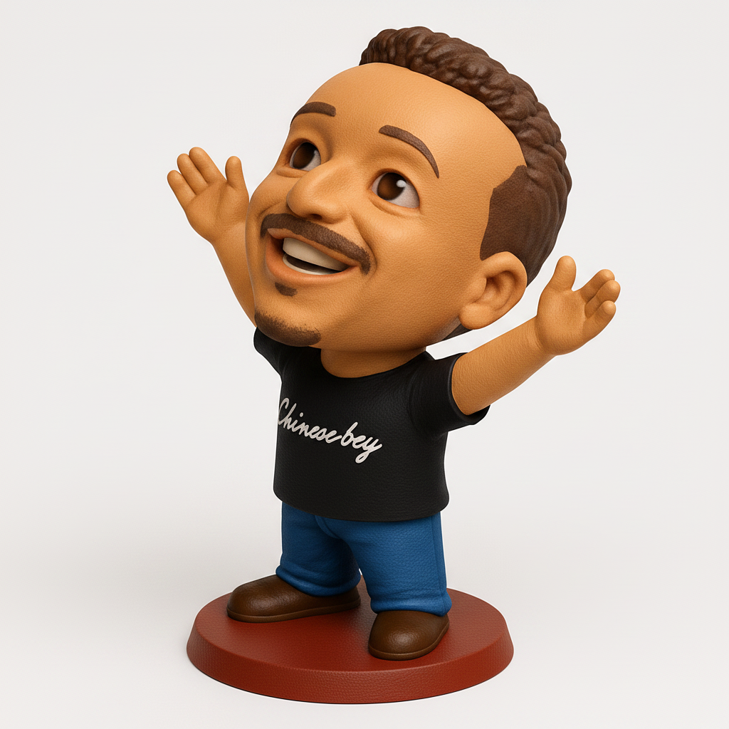face anatomy 3d model-create 3d face model from photo_Joyful "Chinese boy" Tee Bobblehead Desk Pal