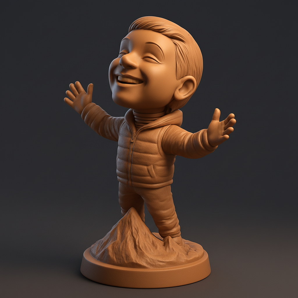 face anatomy 3d model-create 3d face model from photo_Spreading Joy: Little Adventurer Figurine