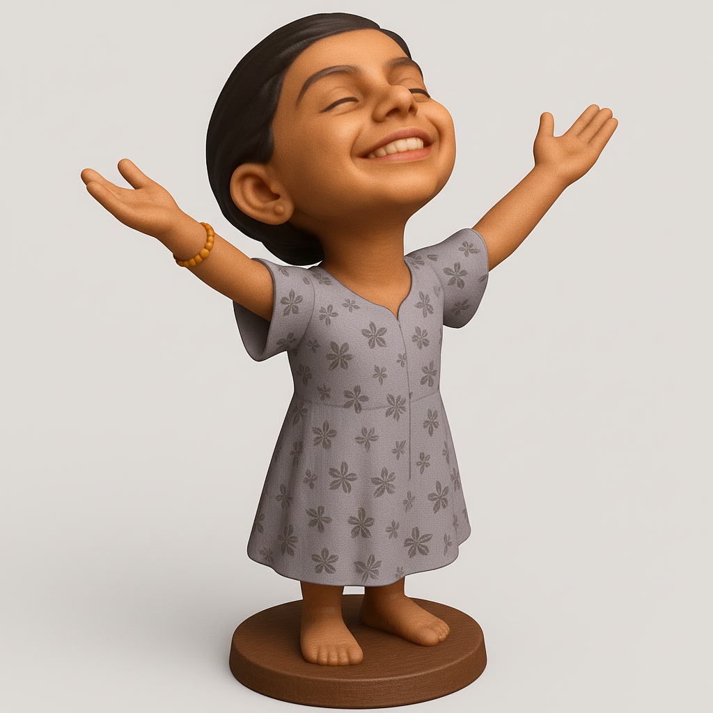 silhouette 3d printer maker-3d portrait printing_Joyful Child Figure for Cheerful Decor