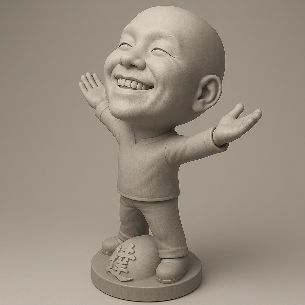 silhouette 3d printer maker-3d portrait printing_Joyful Figurine with Outstretched Arms