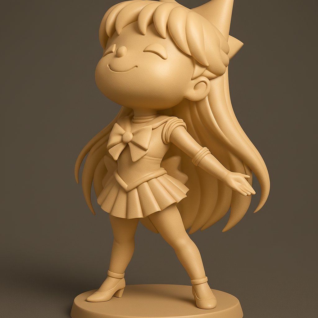 silhouette 3d printer maker-3d portrait printing_Charming Anime Figurine for 3D Printing
