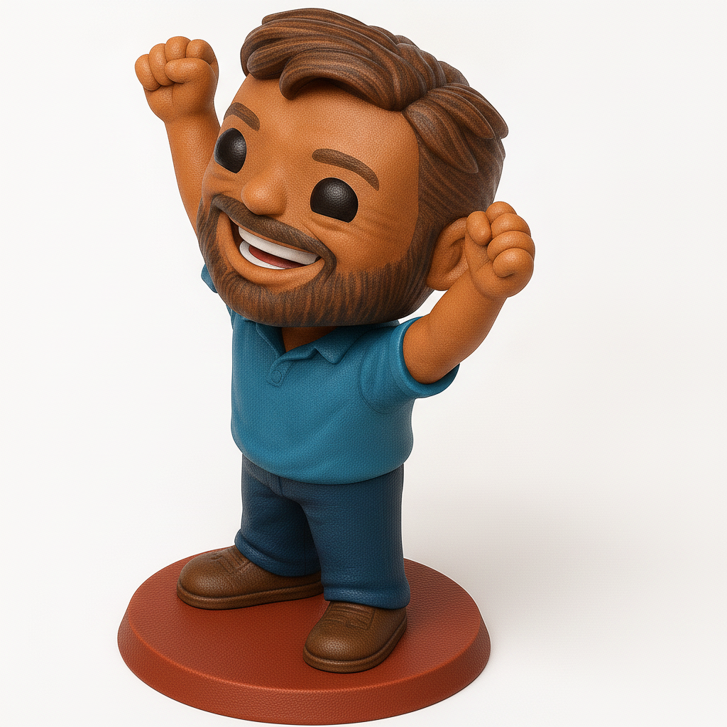 face anatomy 3d model-create 3d face model from photo_Joyful Victory Man Figurine - Celebrate Success!