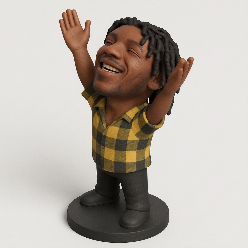 silhouette 3d printer maker-3d portrait printing_Joyful Celebratory Figure for 3D Printing