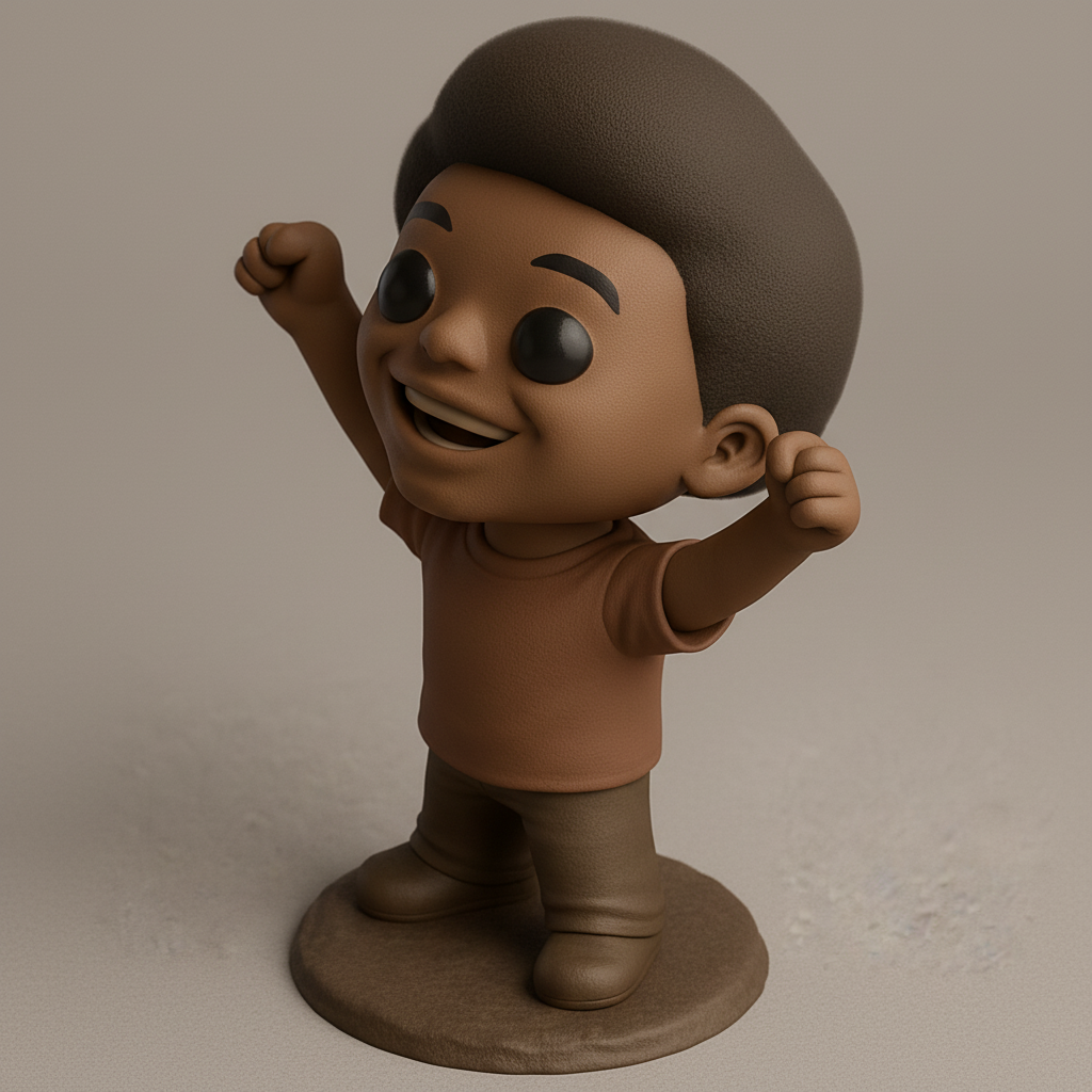 face to 3d model ai-3D portrait printing from photo_Joyful Child Celebration Figurine