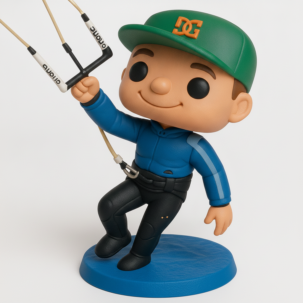 face anatomy 3d model-create 3d face model from photo_Thrilling Kitesurfer Pop-Style Figure with DC Cap