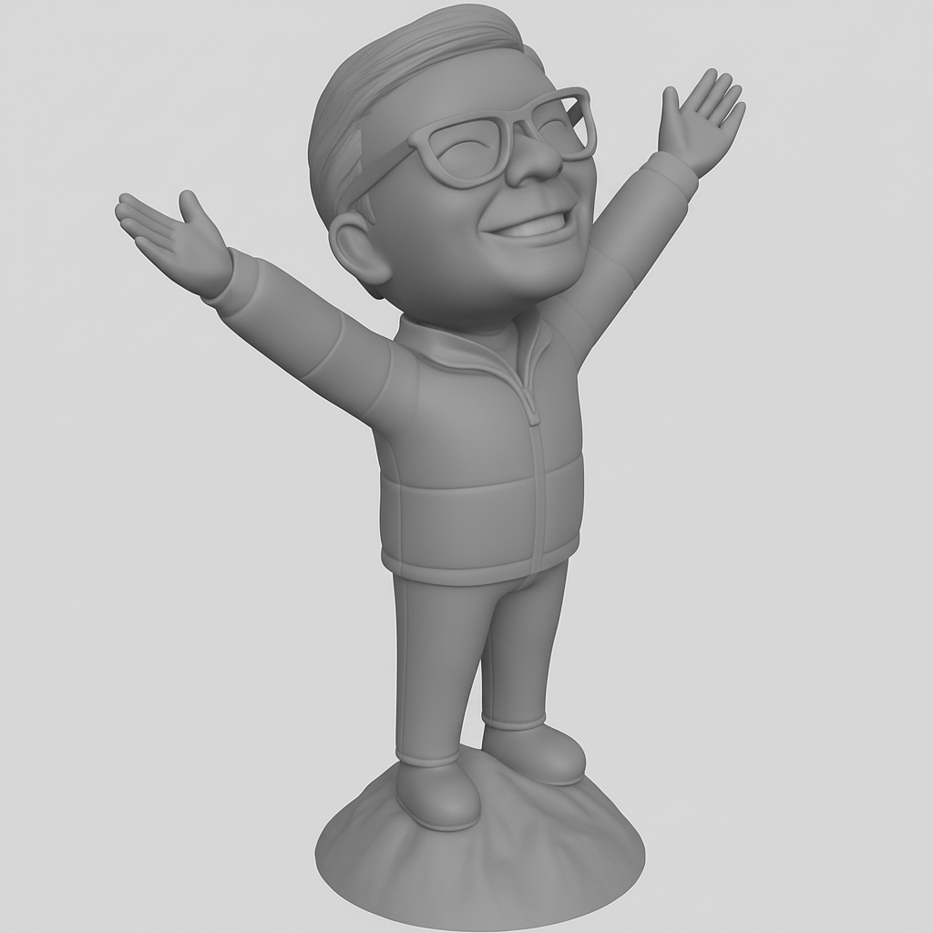 face anatomy 3d model-create 3d face model from photo_Joyful Explorer Figurine - Celebrate Success!