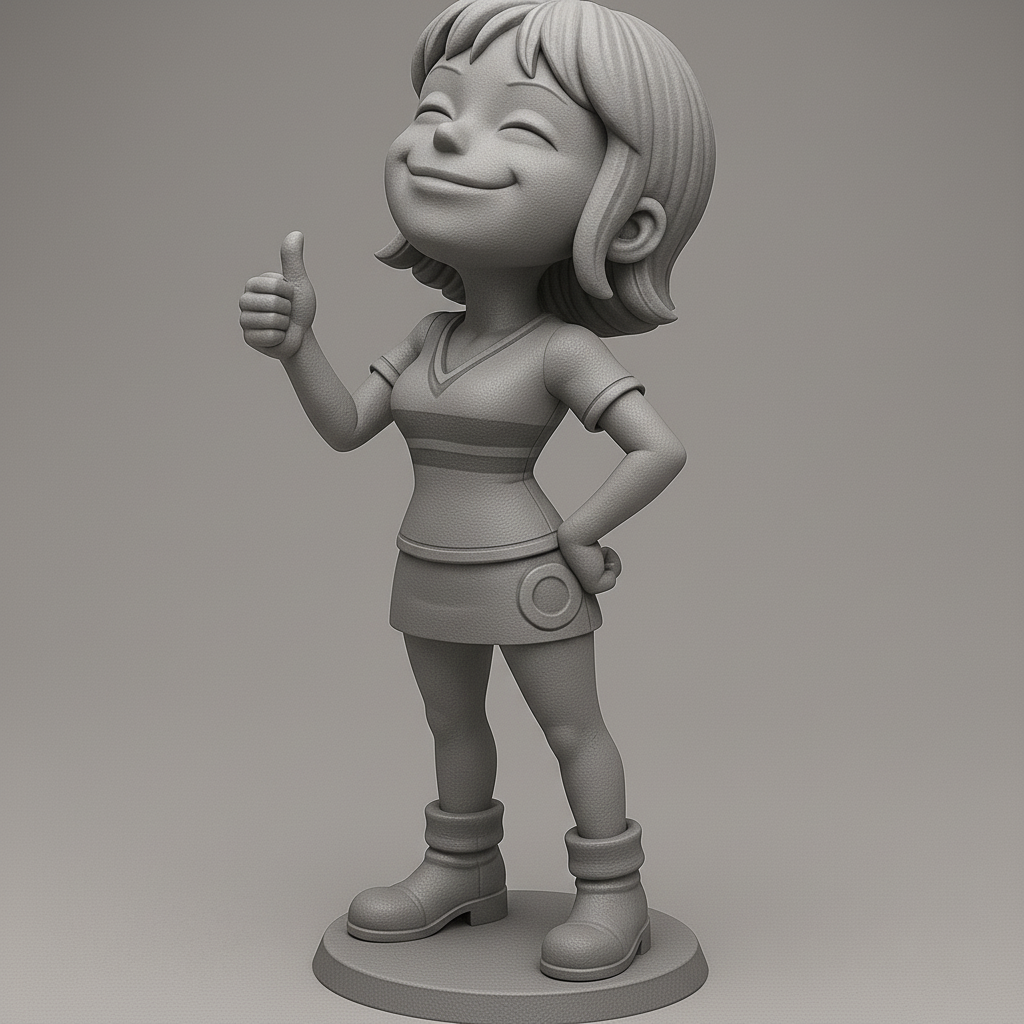 face anatomy 3d model-create 3d face model from photo_Cheerful Character Figurine