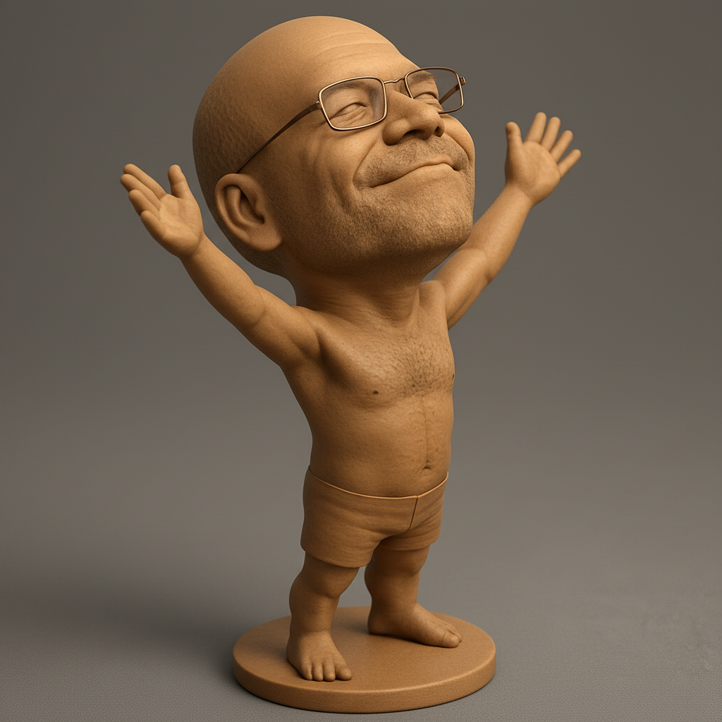 silhouette 3d printer maker-3d portrait printing_Uplifted Spirit Figurine: Celebrate Joy!