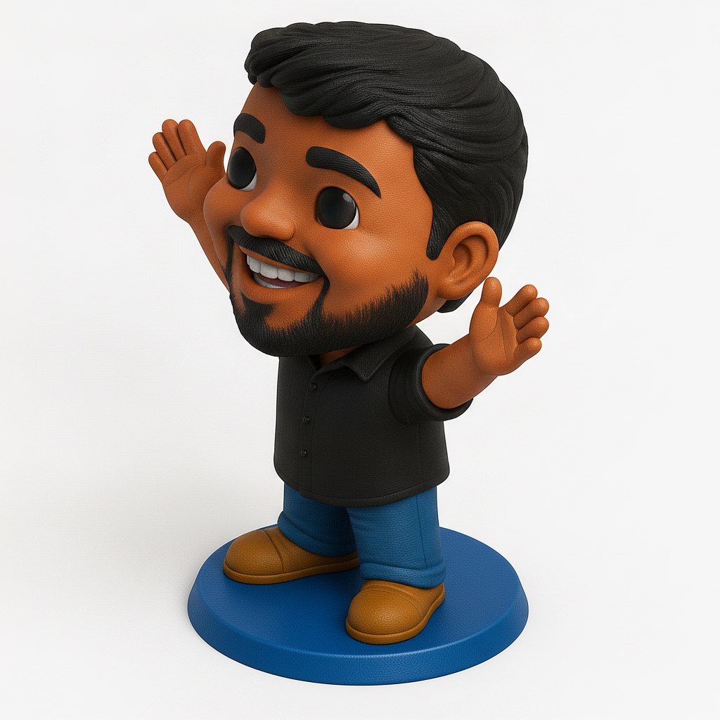 face anatomy 3d model-create 3d face model from photo_Happy Guy Figurine: Personalized Desk Pal & Welcoming Decor