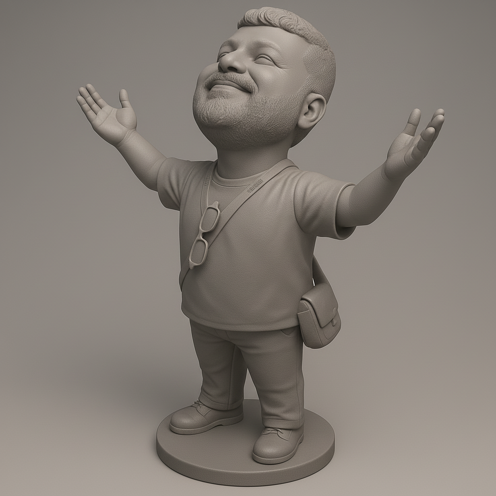 silhouette 3d printer maker-3d portrait printing_Joyful Character Figurine for 3D Printing