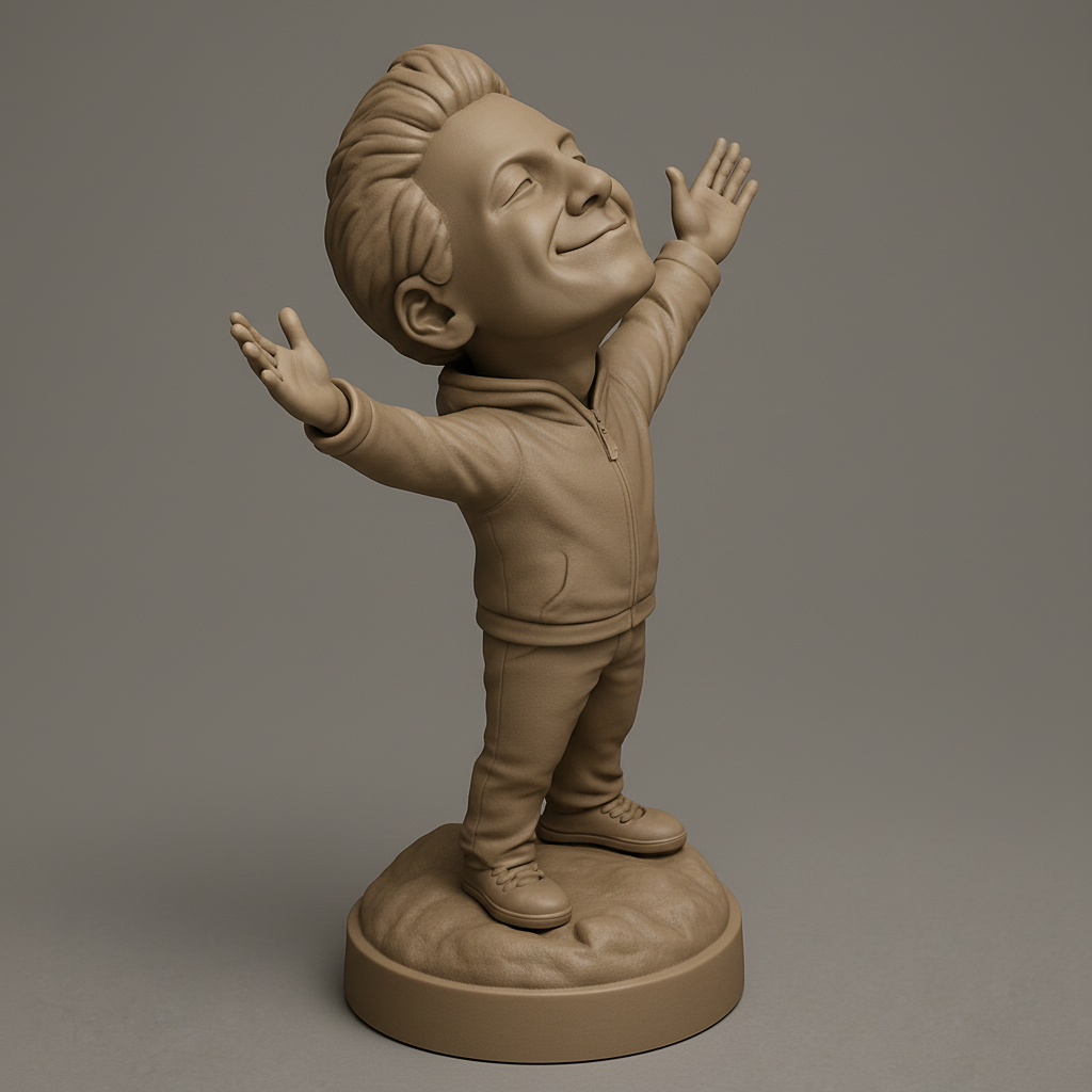 face anatomy 3d model-create 3d face model from photo_Embrace Joy: Happy Character Figurine 3D Print