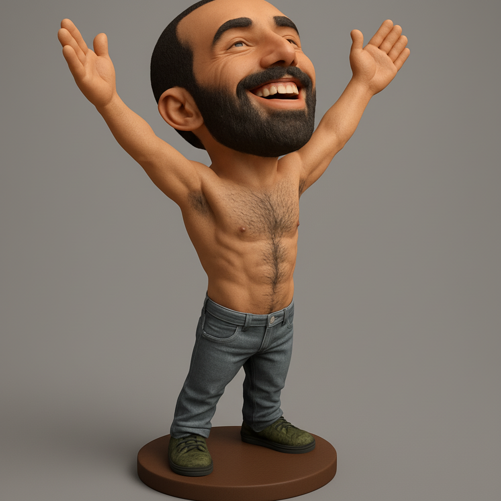 face anatomy 3d model-create 3d face model from photo_Joyful Victory Pose Collectible Figurine
