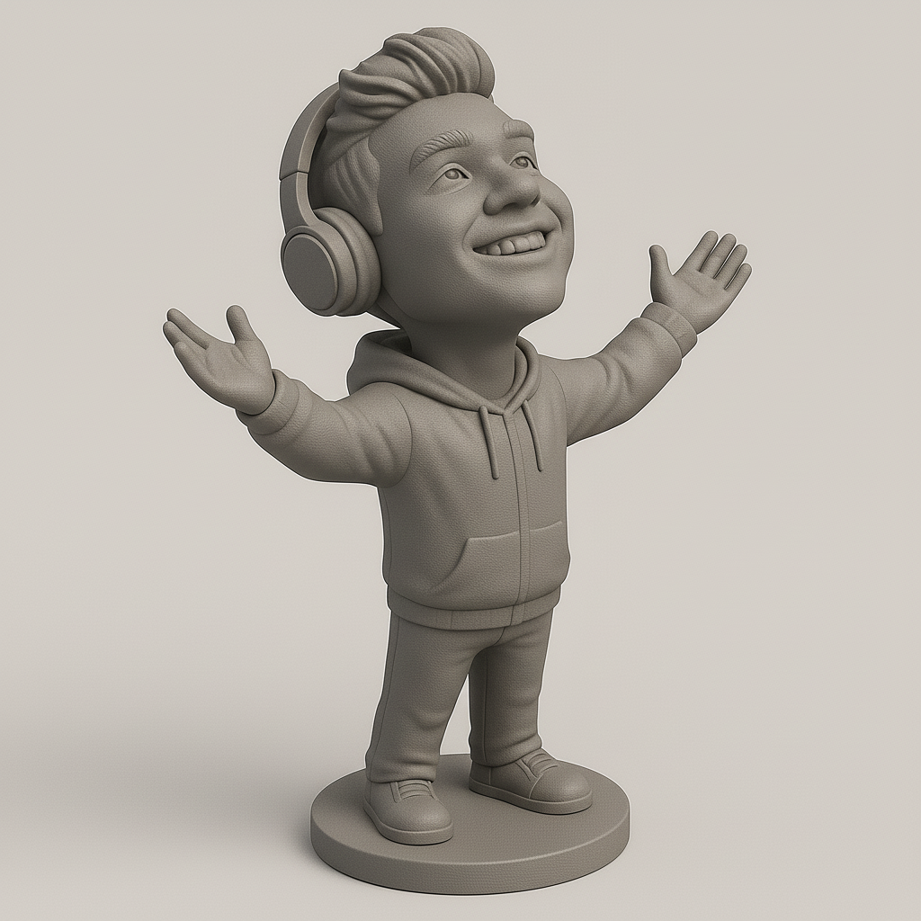 face anatomy 3d model-create 3d face model from photo_Cheerful Music Enthusiast Figurine