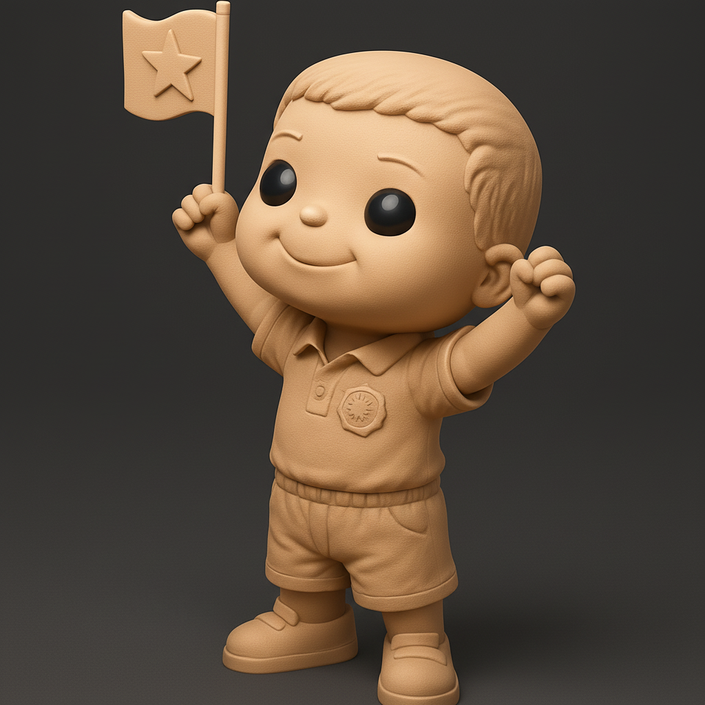 face anatomy 3d model-create 3d face model from photo_Joyful Patriot Boy Figurine - Display Pride & Joy!