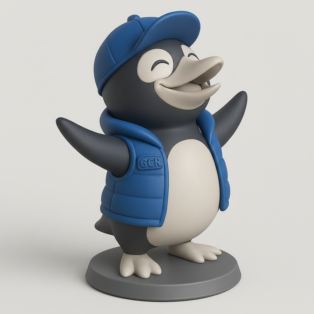 silhouette 3d printer maker-3d portrait printing_Pengu Figurine