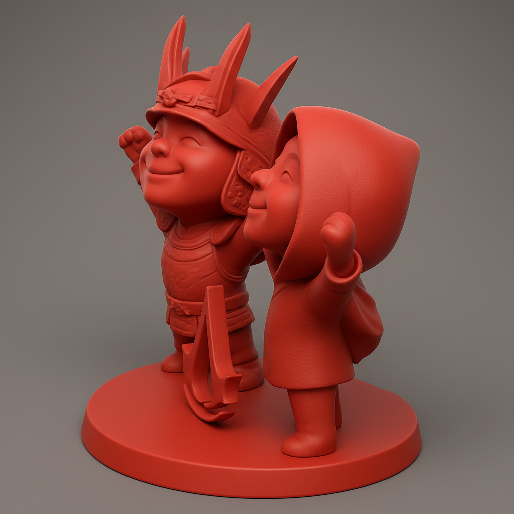 face anatomy 3d model-create 3d face model from photo_Happy AC Chibis: Samurai & Assassin Figurine