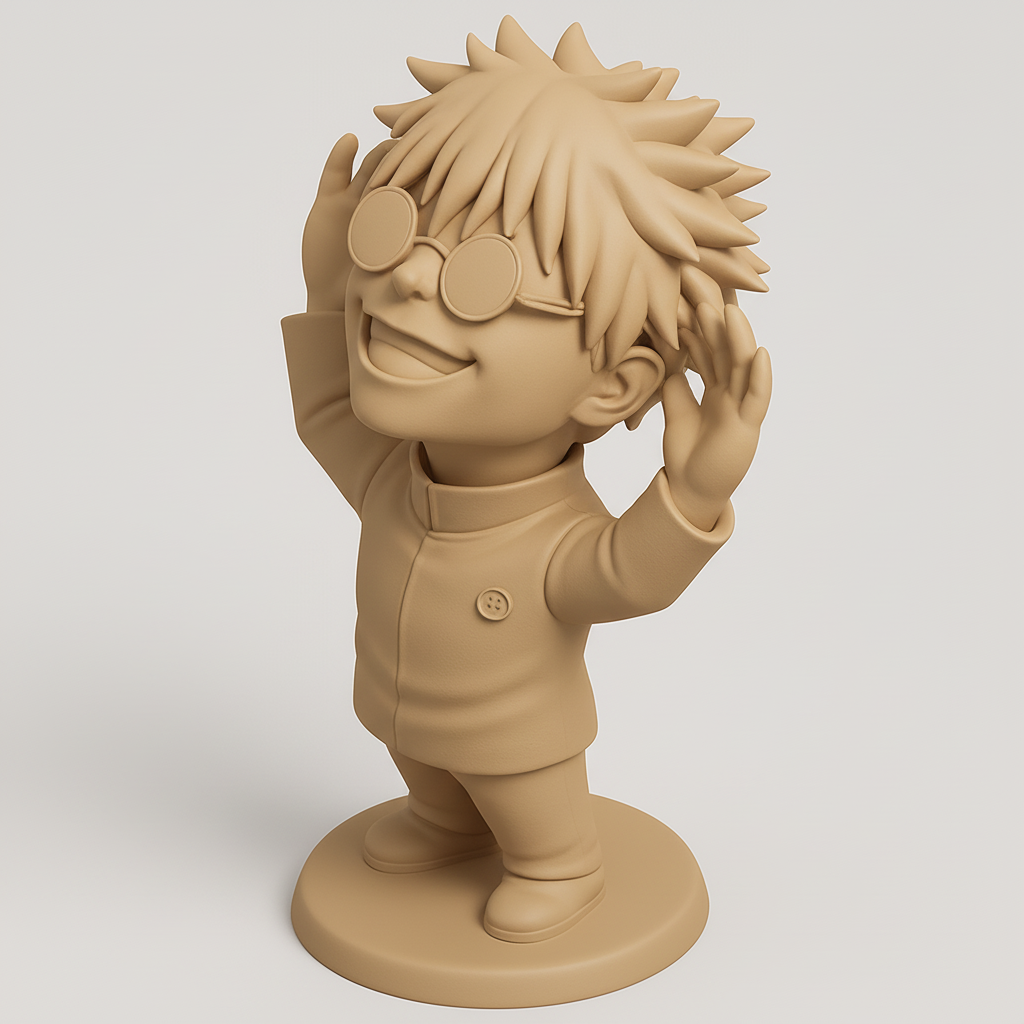 face anatomy 3d model-create 3d face model from photo_Joyful Character Figurine for 3D Printing