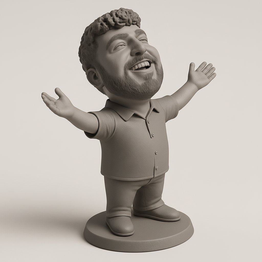 face anatomy 3d model-create 3d face model from photo_Optimistic Outstretched Arms Figurine - Good Vibes!