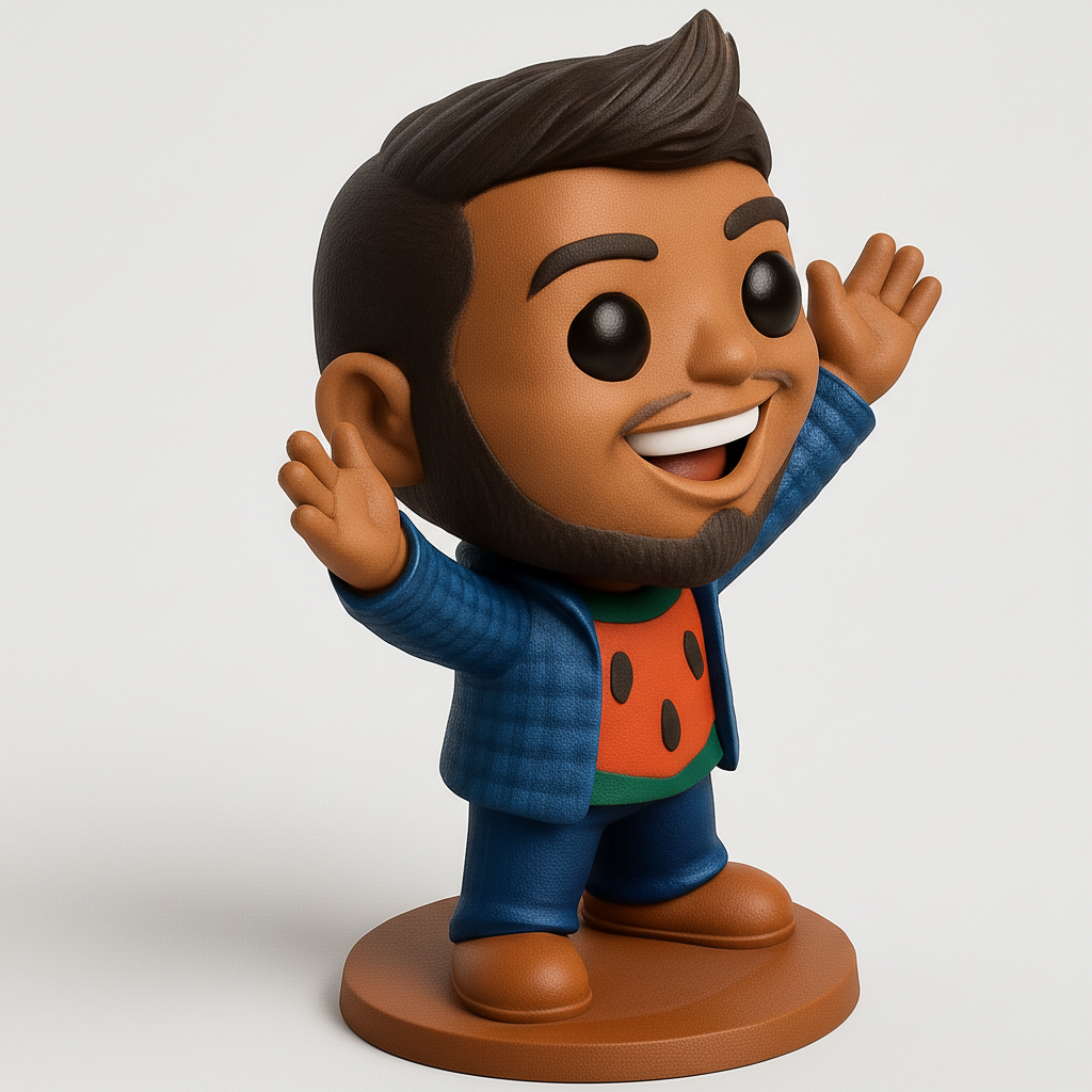 face to 3d model ai-3D portrait printing from photo_Vibrant Chibi Character Figurine - Easy Print
