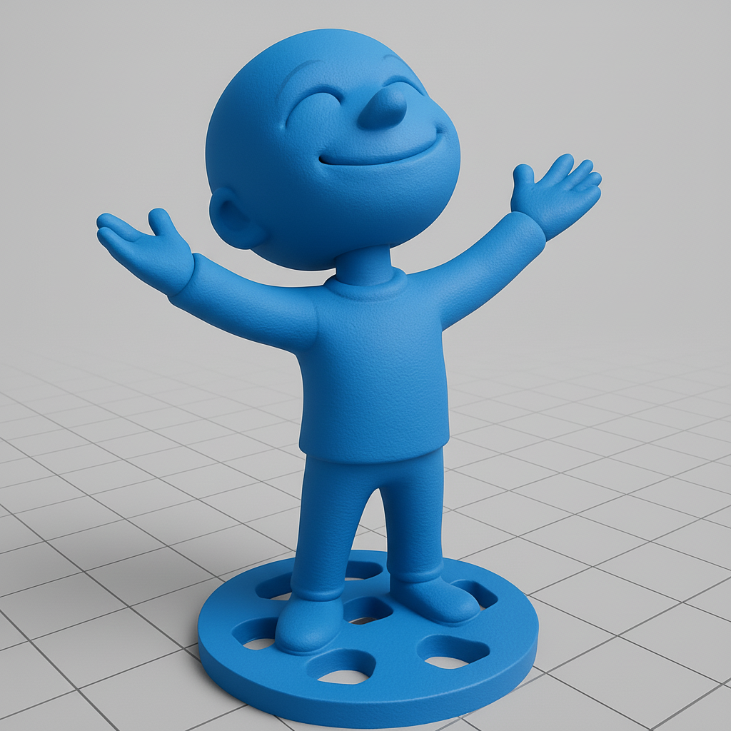 face anatomy 3d model-create 3d face model from photo_Smiling Open Arms Figurine - Spreading Joy & Positivity