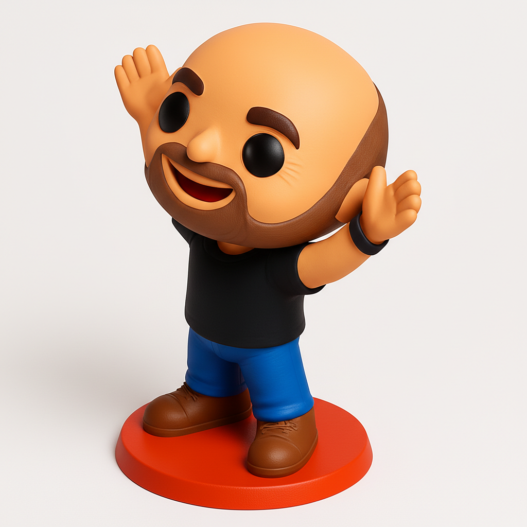 face anatomy 3d model-create 3d face model from photo_Friendly Waving Cartoon Man Figurine - Desk Buddy!