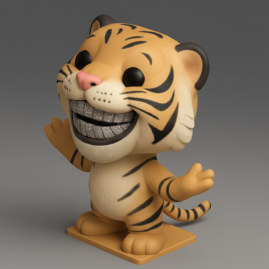 face to 3d model ai-3D portrait printing from photo_Awesome Bling Tiger: Unique Desk Buddy Print