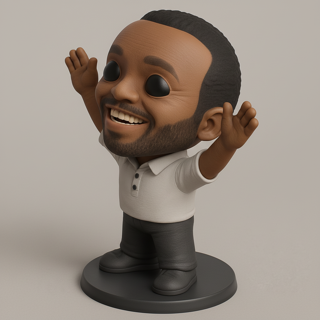 face anatomy 3d model-create 3d face model from photo_Joyful Funko-Style Figurine - Desk Companion