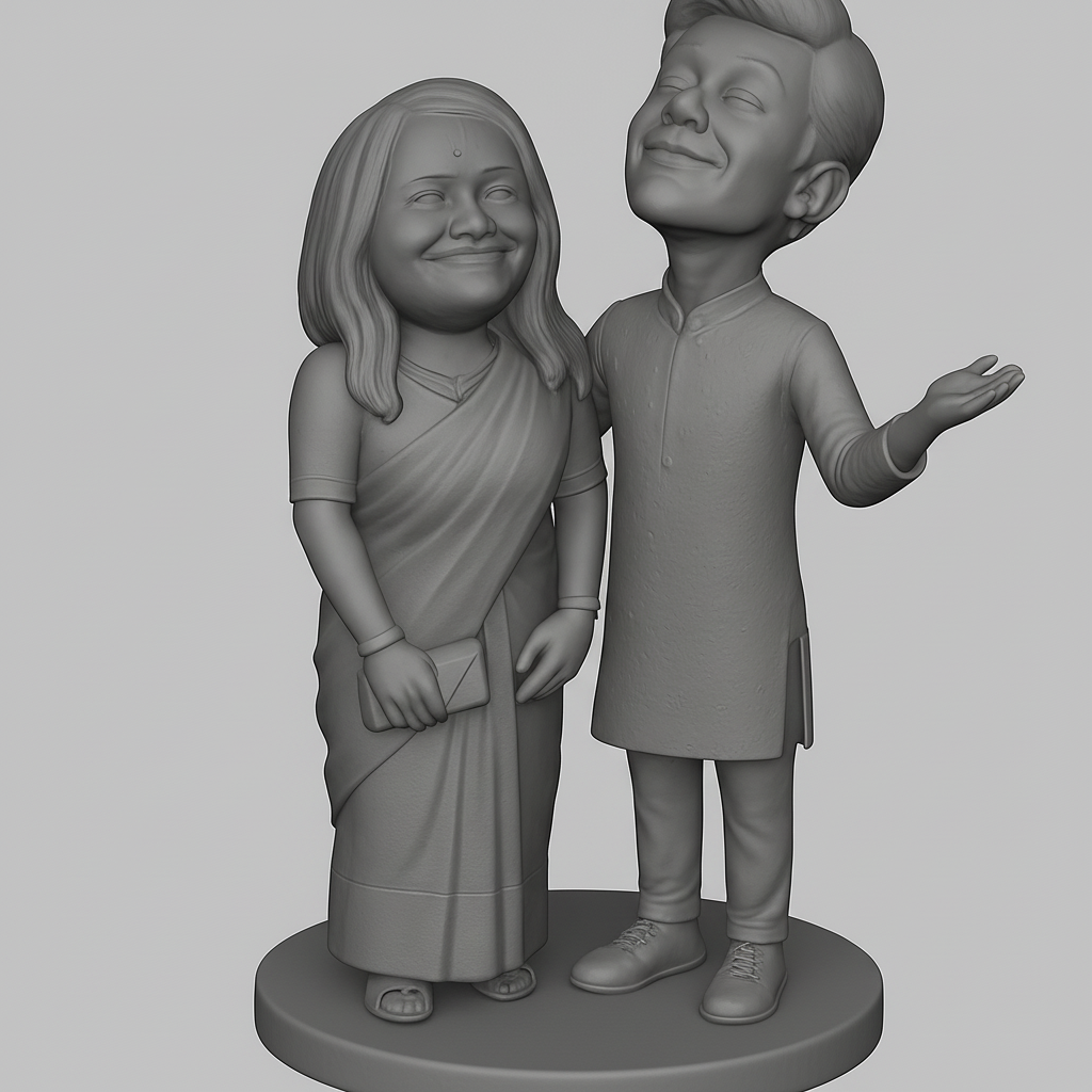 face anatomy 3d model-create 3d face model from photo_Charming Couple Figurine for 3D Printing