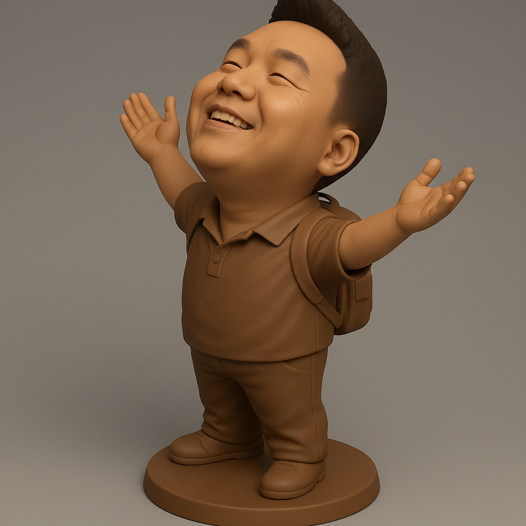 silhouette 3d printer maker-3d portrait printing_Joyful Figure with Outstretched Arms