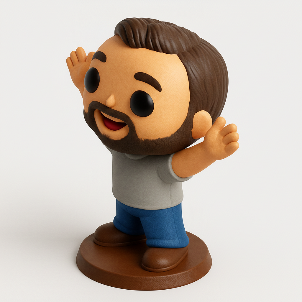 face anatomy 3d model-create 3d face model from photo_Smiling Funko Style Figure - Your Desk's New Best Friend!