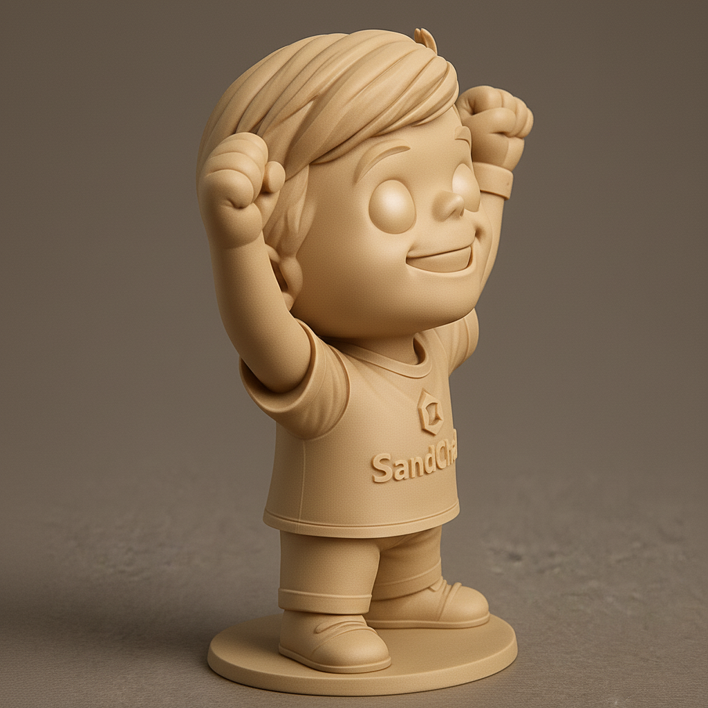 face to 3d model ai-3D portrait printing from photo_SandChalk Victory Boy: Celebrate with Your Favorite Mascot!