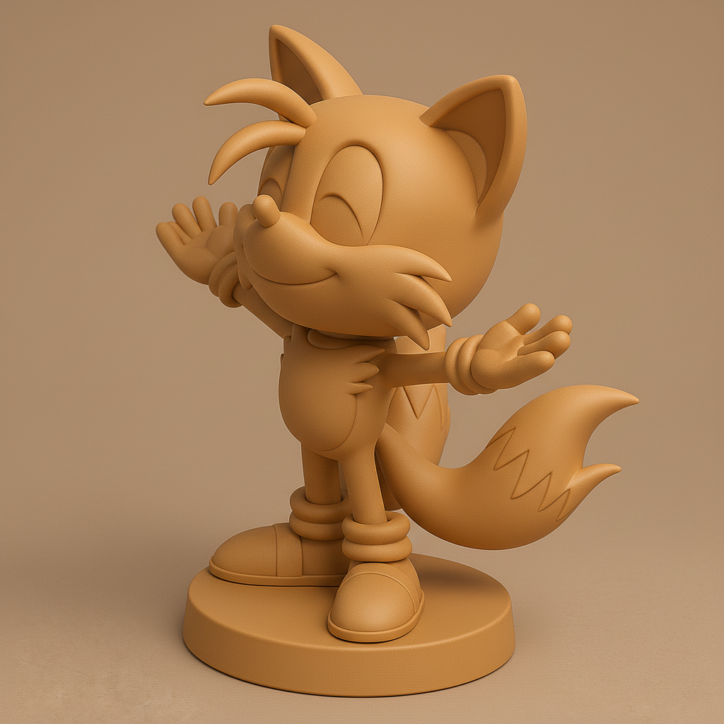 face anatomy 3d model-create 3d face model from photo_Joyful Fox Character Figure for Printing