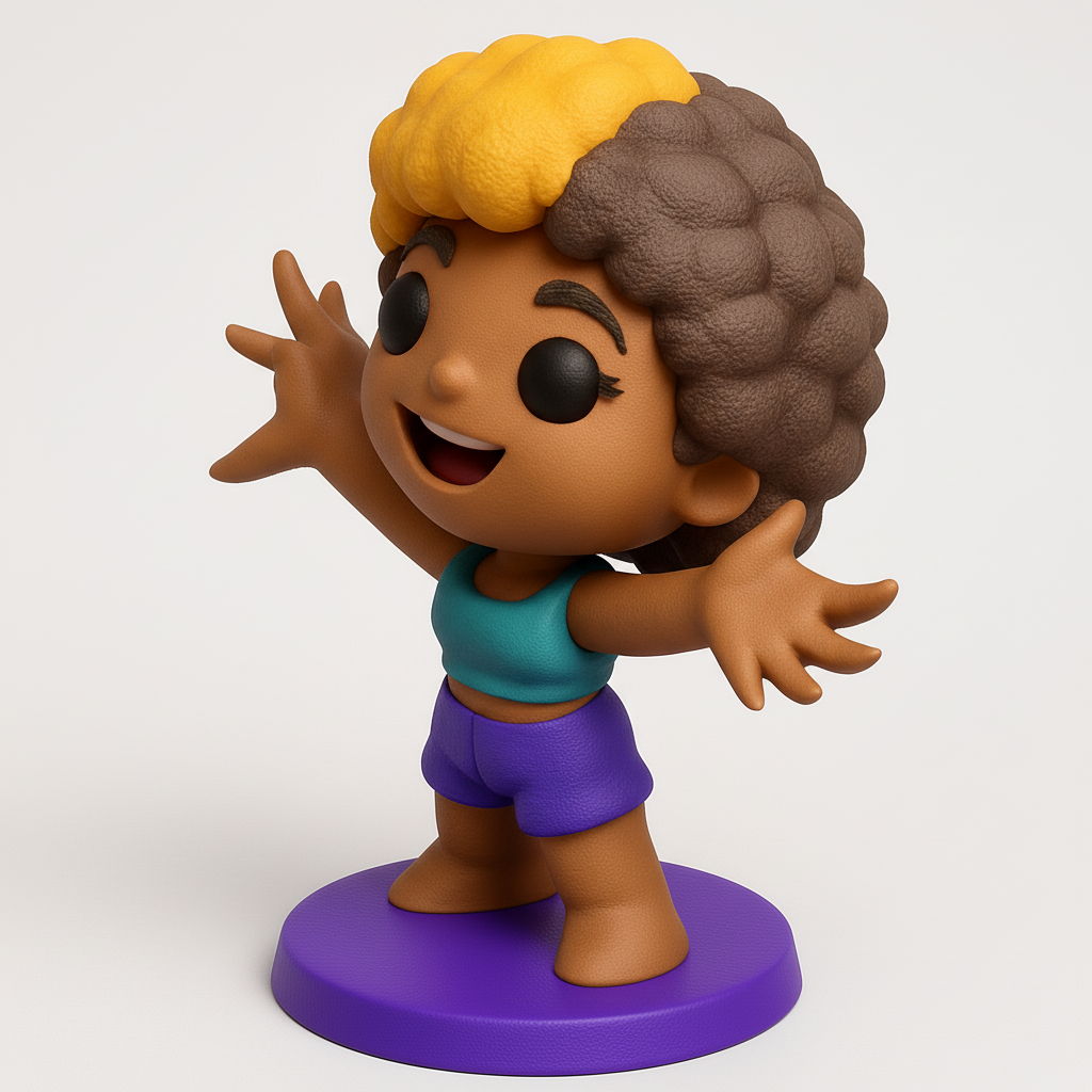 face to 3d model ai-3D portrait printing from photo_Vibrant Joy Chibi Figurine - Fun & Easy Print!