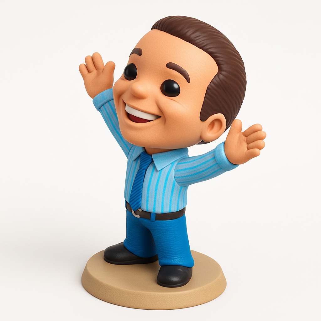 face anatomy 3d model-create 3d face model from photo_Optimistic Character Figurine - Your Daily Dose of Joy!