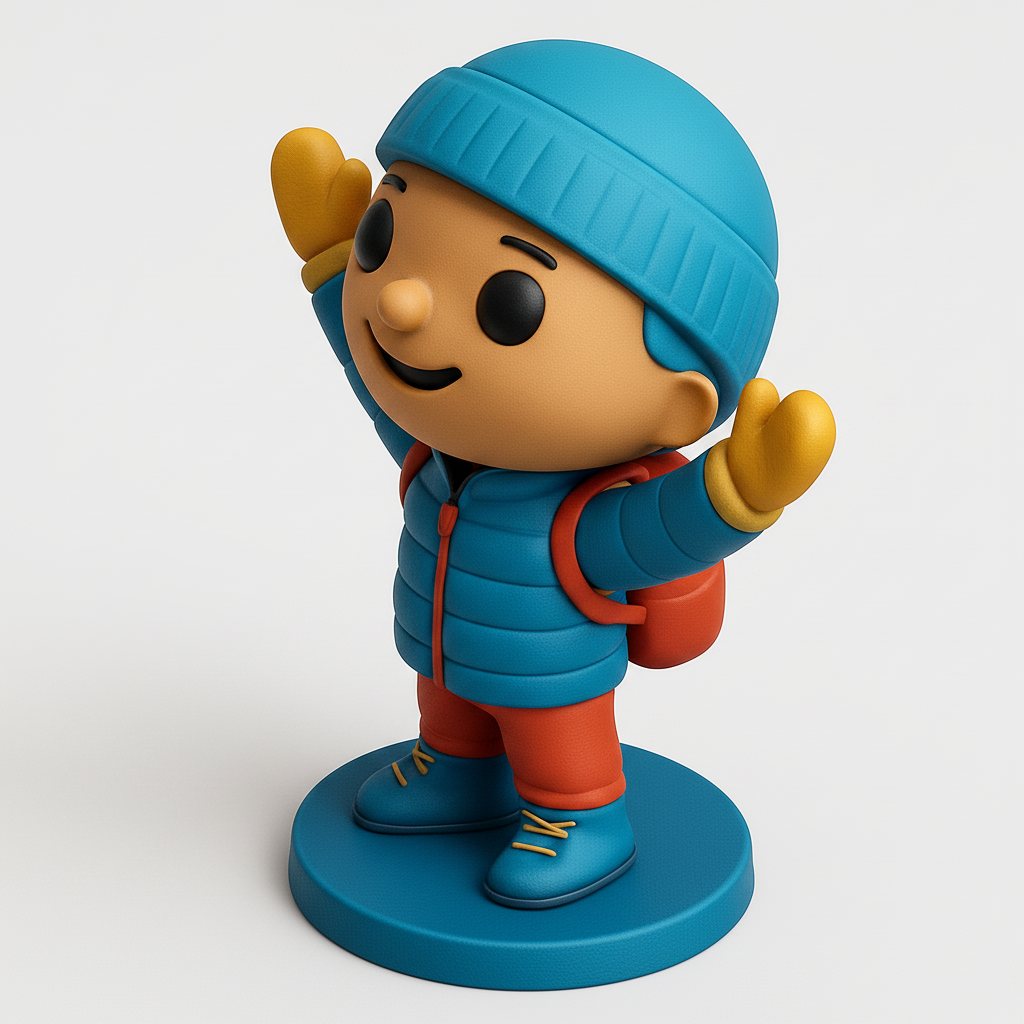 face anatomy 3d model-create 3d face model from photo_Happy Winter Hiker Collectible Figurine