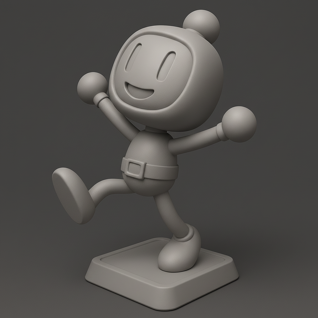 silhouette 3d printer maker-3d portrait printing_Cheerful Character Figurine