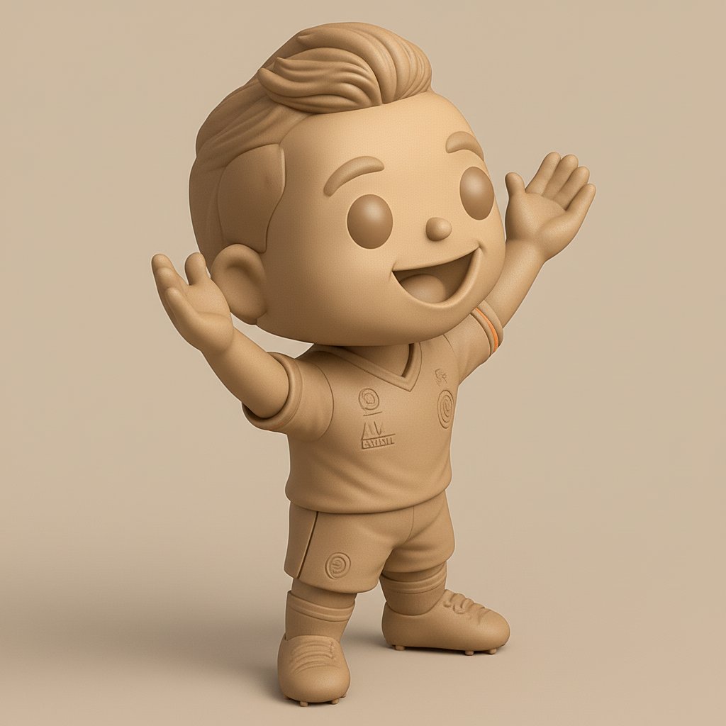 face to 3d model ai-3D portrait printing from photo_Printable Soccer Fan Figurine - Funko Style Joy