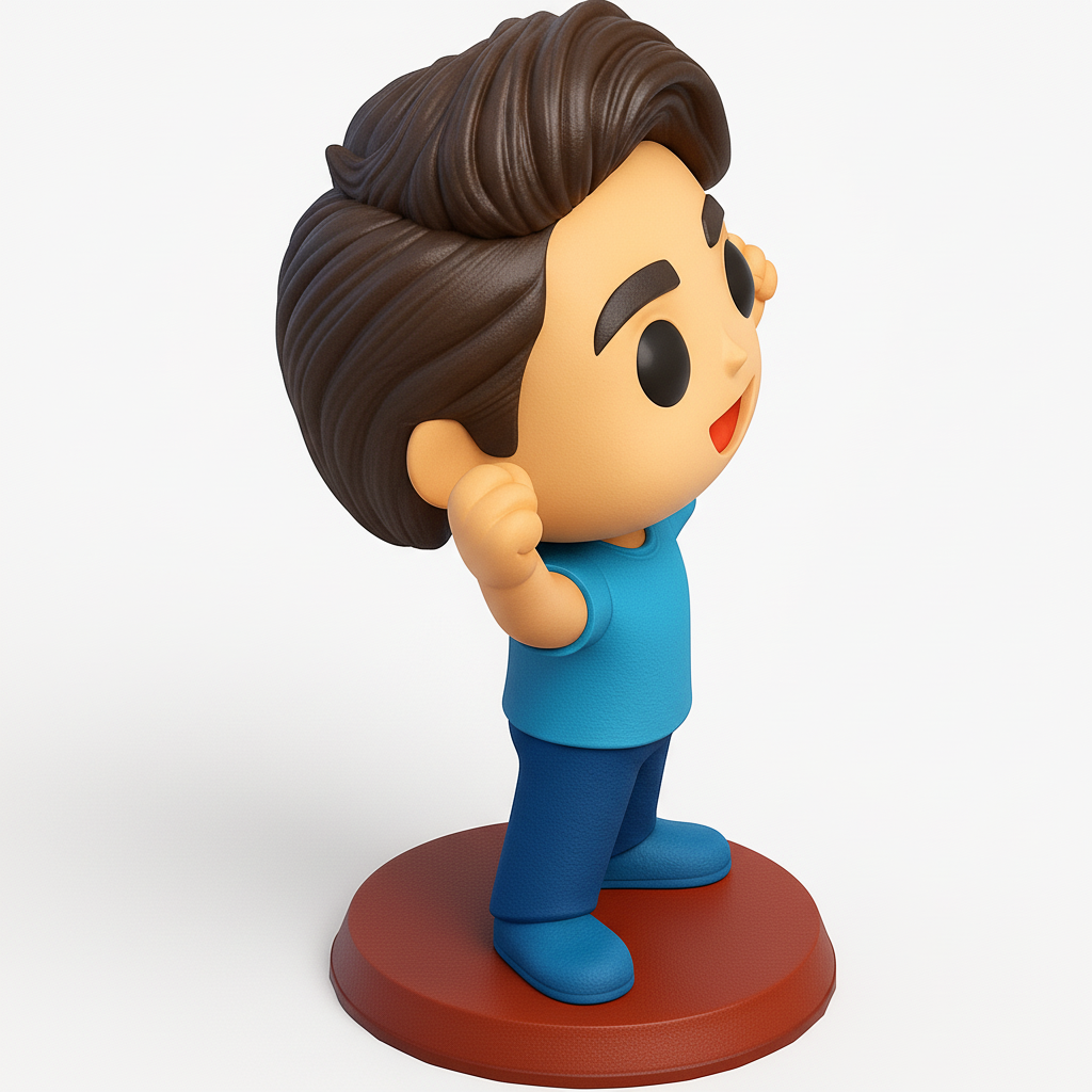 face anatomy 3d model-create 3d face model from photo_Victorious Boy Figurine:Print Your Own Desk Mascot