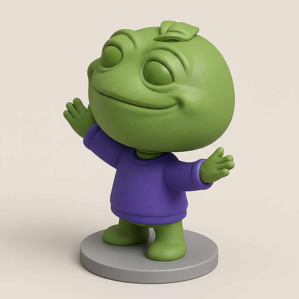 face anatomy 3d model-create 3d face model from photo_Cheerful Green Frog Figurine - Your Next Happy 3D Print!