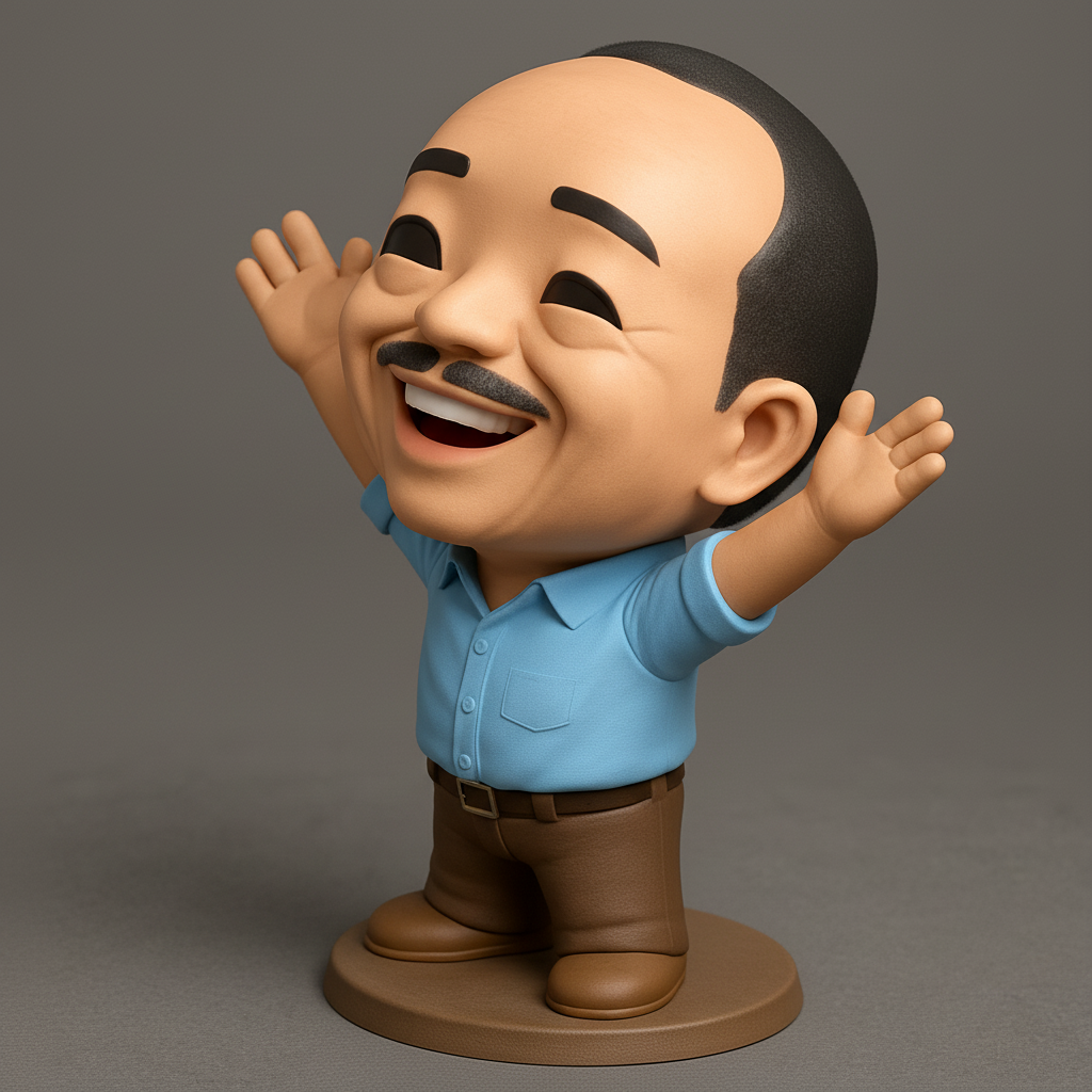 face anatomy 3d model-create 3d face model from photo_Joyful Welcome Figurine: Spread Happiness!