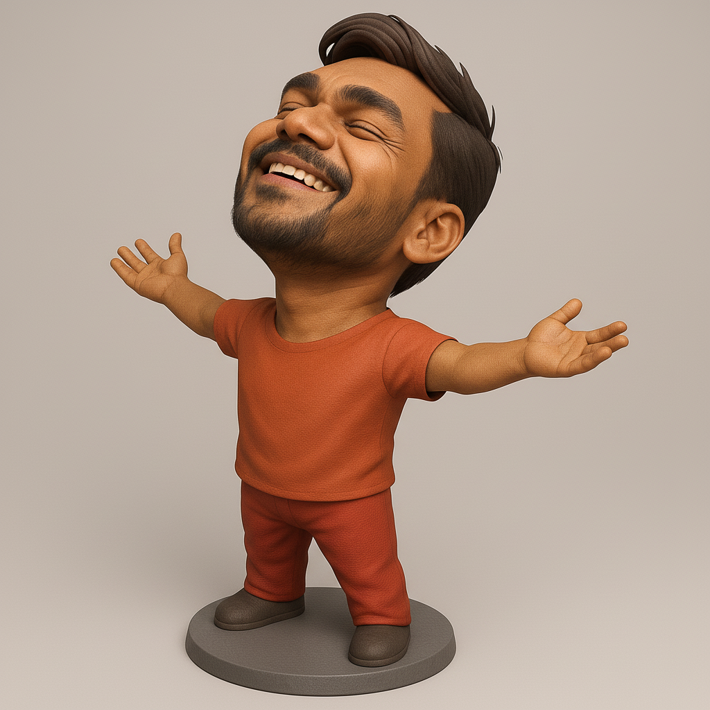 silhouette 3d printer maker-3d portrait printing_Joyful Character Figurine for 3D Printing