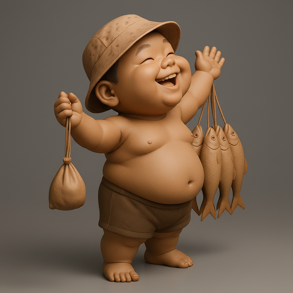 undefined-undefined_Cheerful Little Fisherman Figurine
